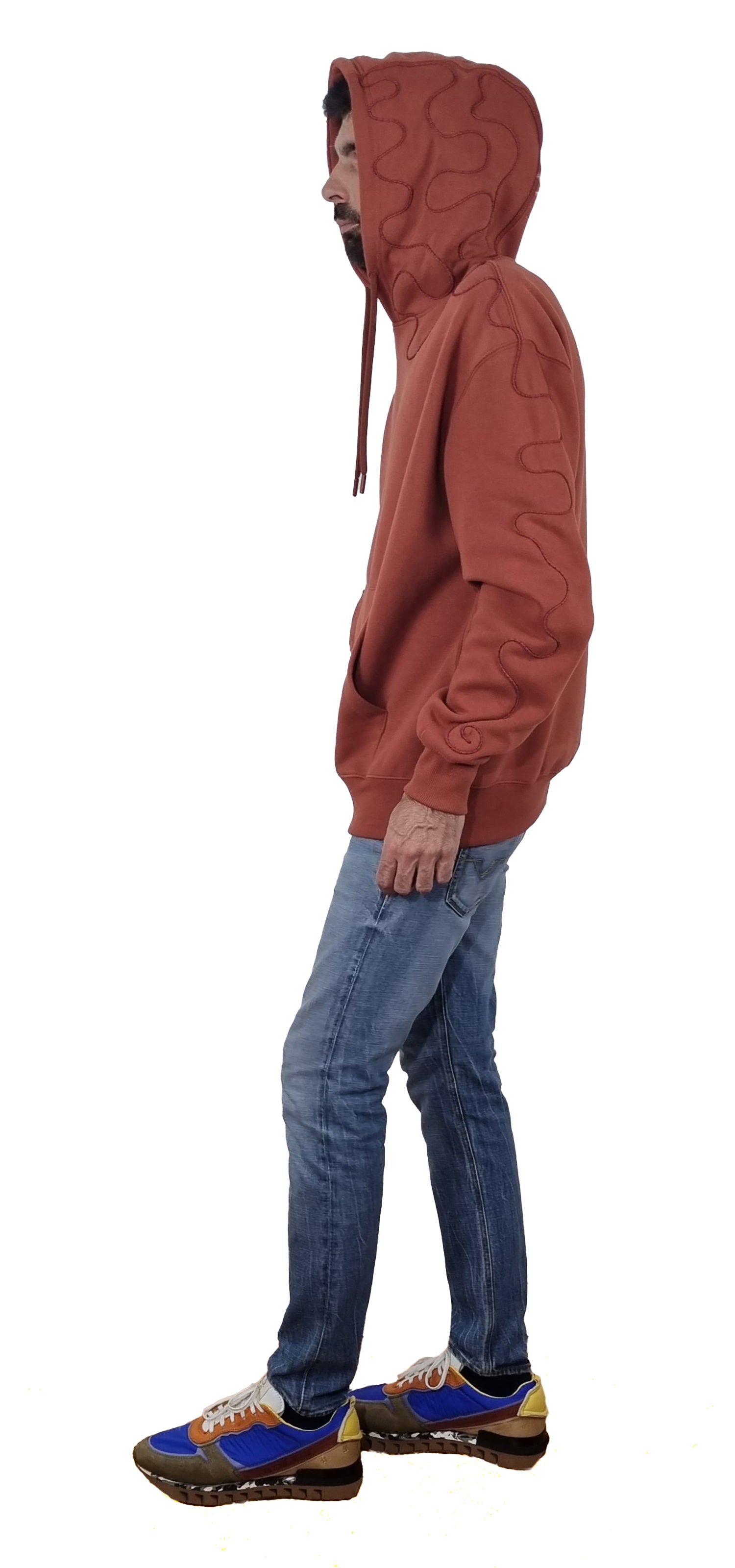 Sweatshirt com capuz tijolo