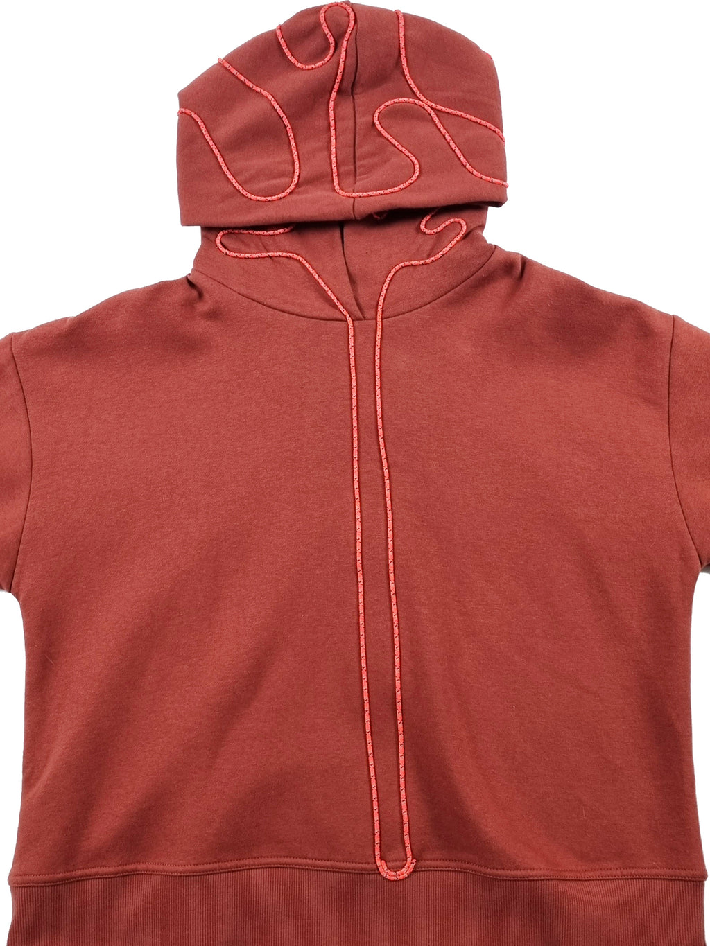 Brick-colored Hooded Sweatshirt