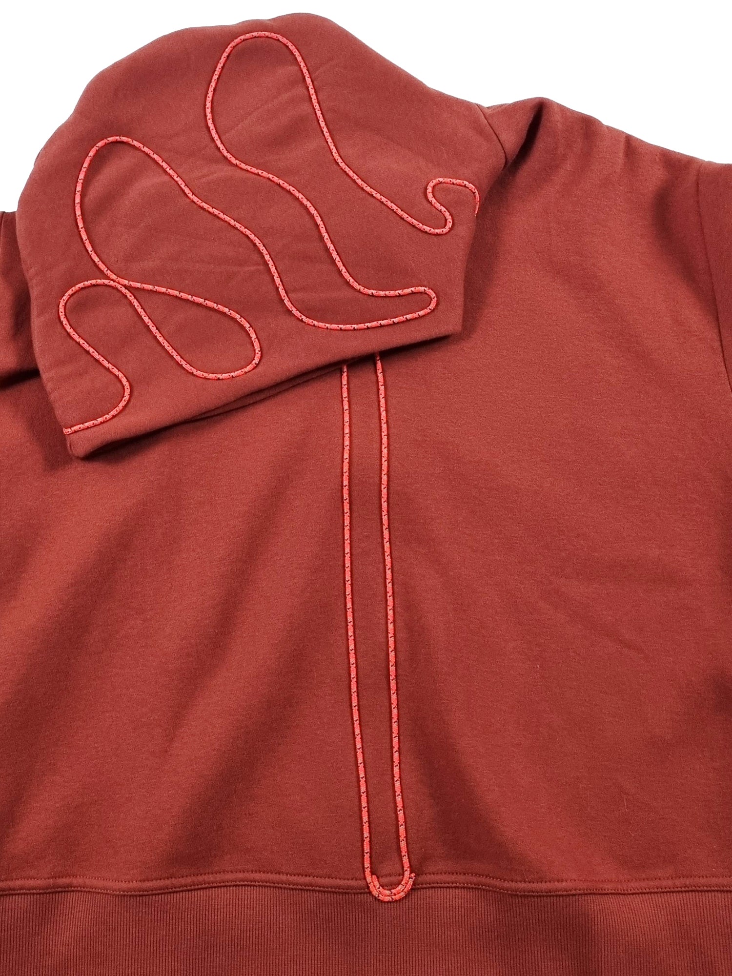 Brick-colored Hooded Sweatshirt