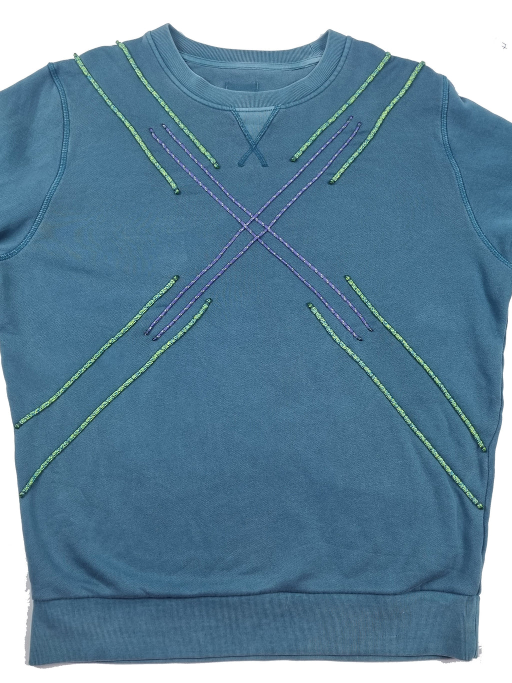 Sweatshirt azul turquesa desbotado