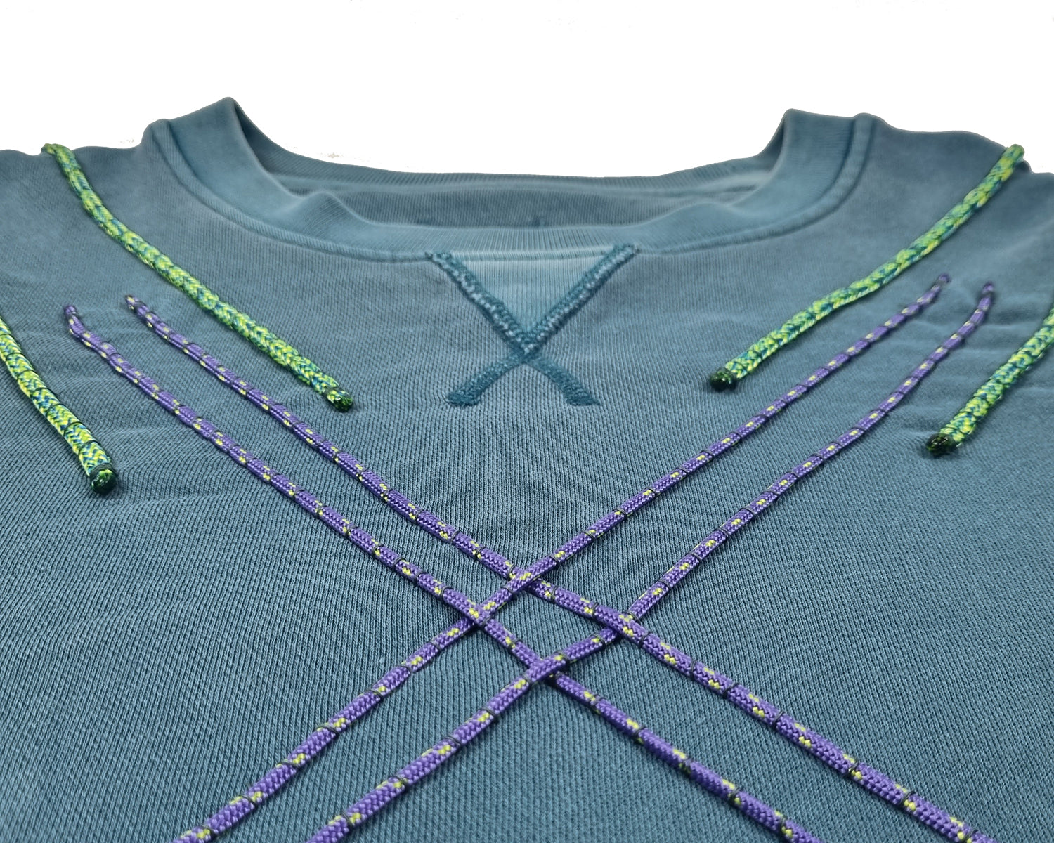 Sweatshirt azul turquesa desbotado