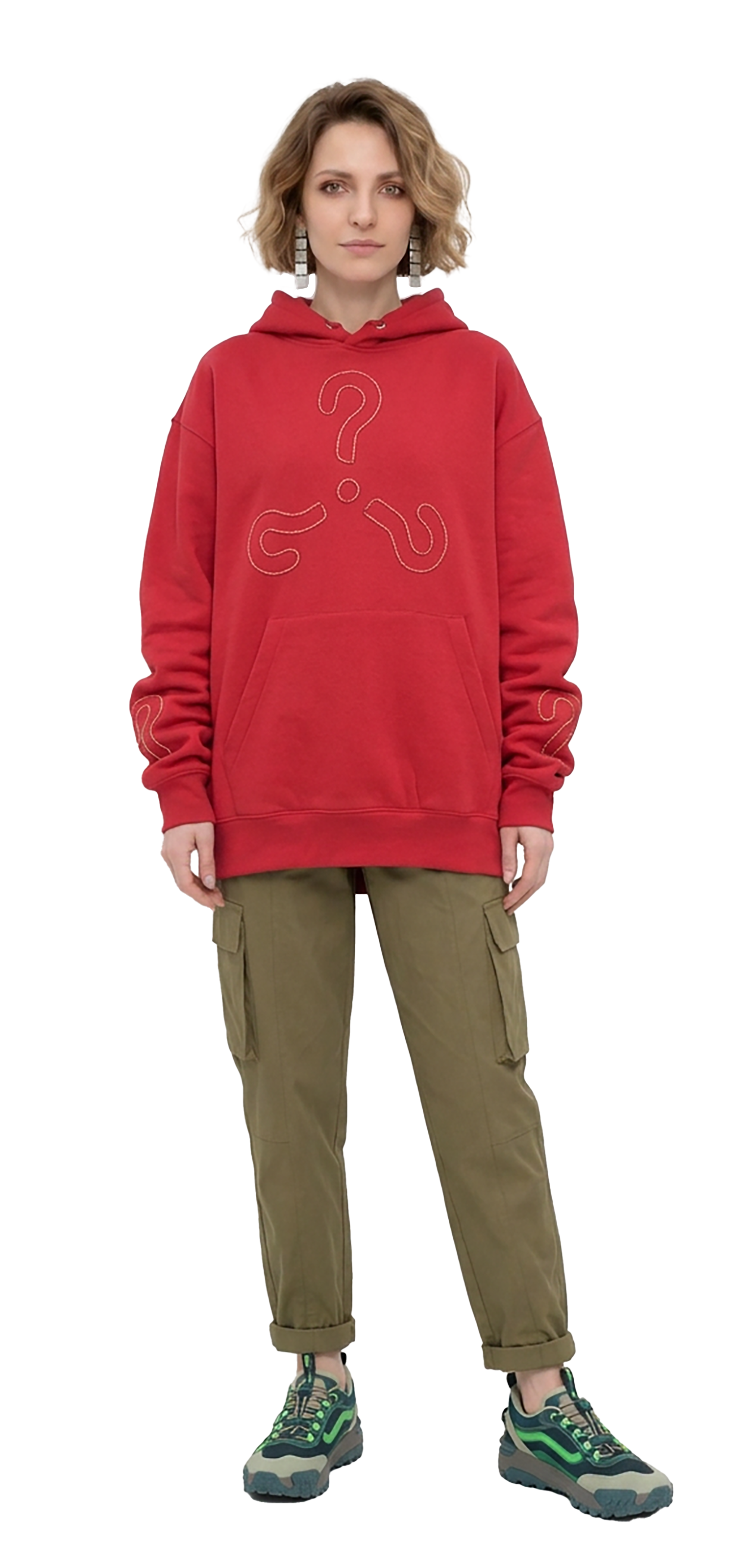 Sweatshirt com capuz vermelho