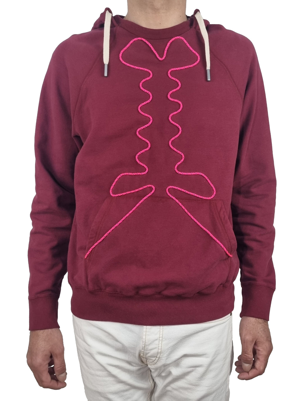 Sweatshirt com capuz bordô vinho