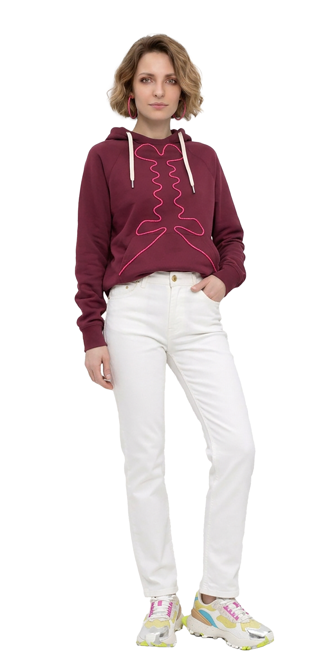 Burgundy wine Hooded Sweatshirt