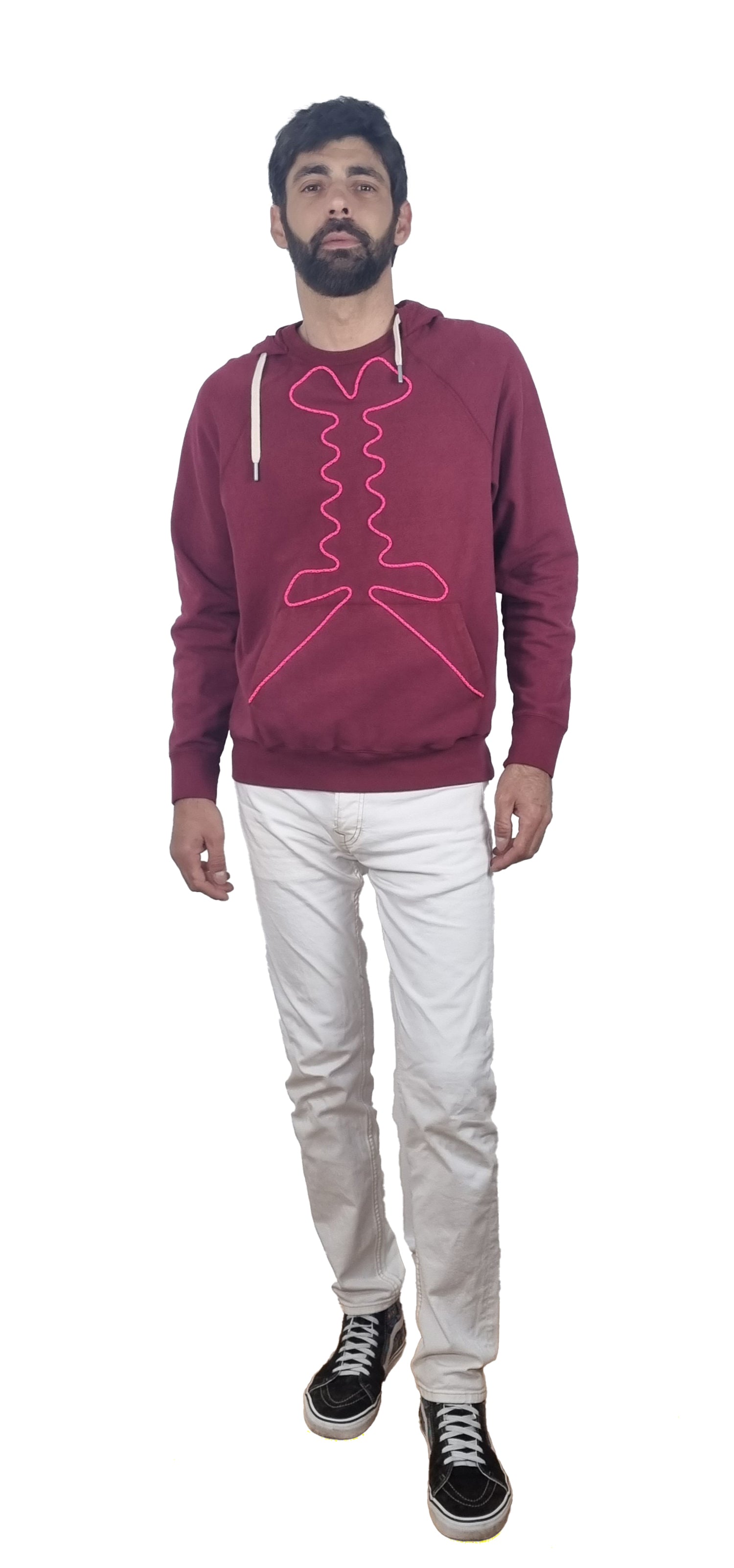 Burgundy wine Hooded Sweatshirt