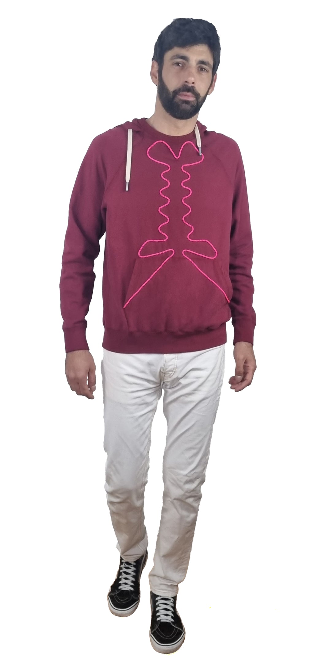 Sweatshirt com capuz bordô vinho