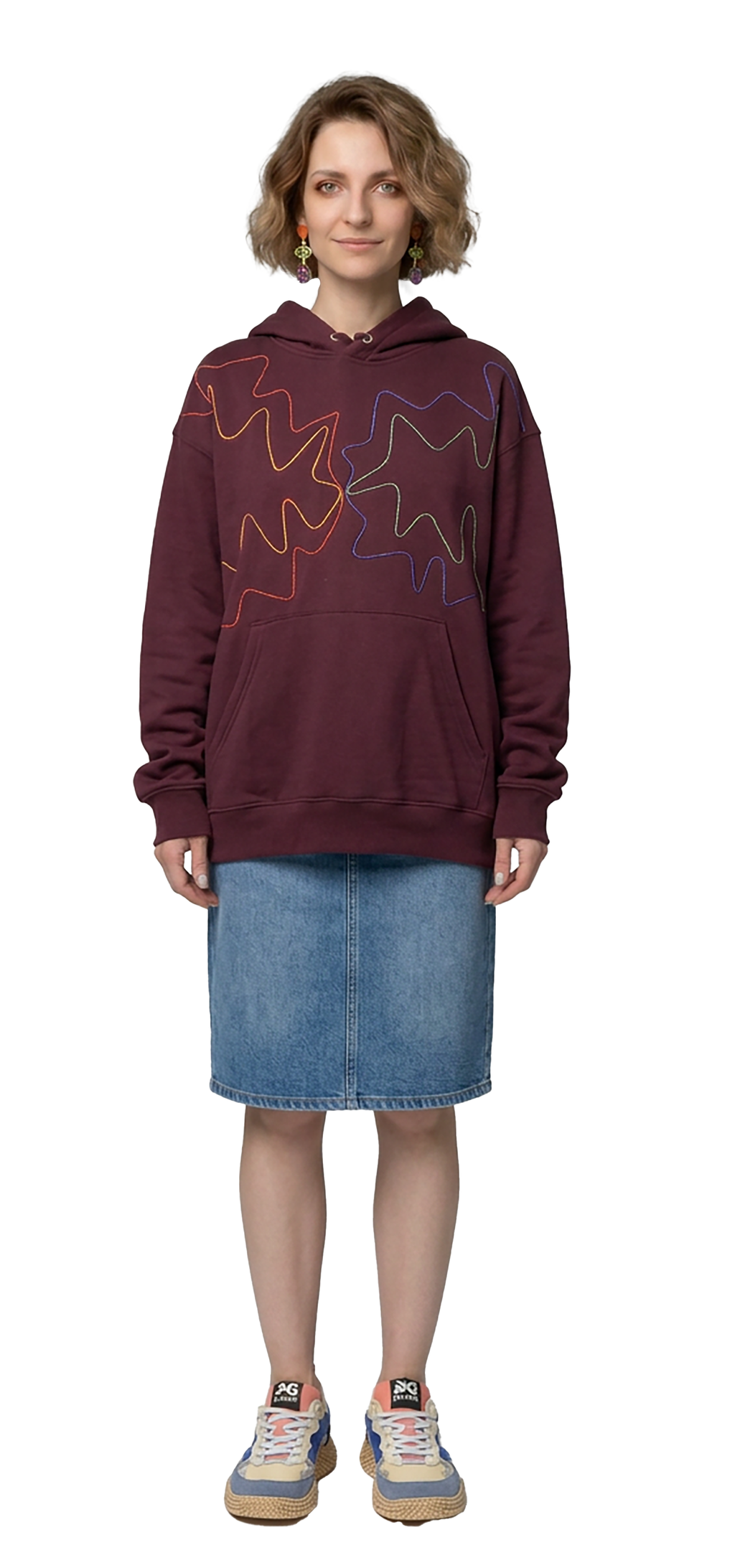 Burgundy wine Hooded Sweatshirt