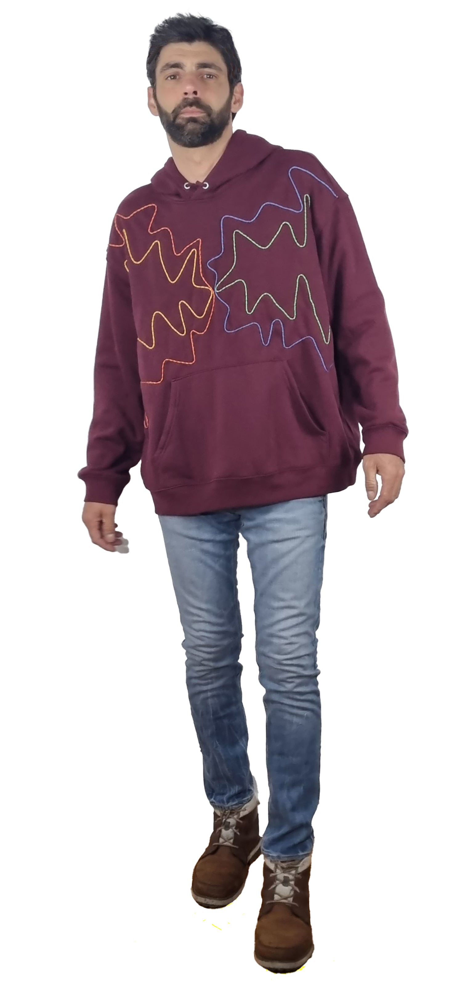Sweatshirt com capuz bordô vinho