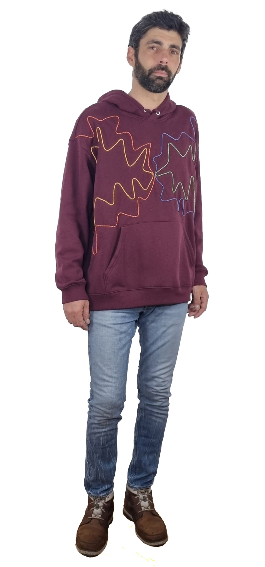Sweatshirt com capuz bordô vinho