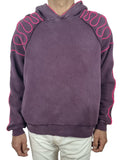 Sweatshirt com capuz roxo desbotado