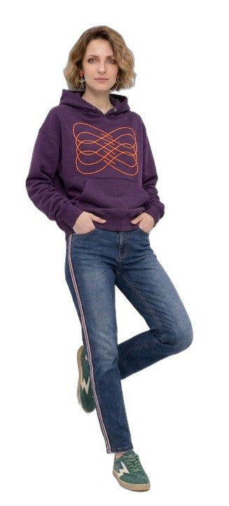 Sweatshirt com capuz roxo
