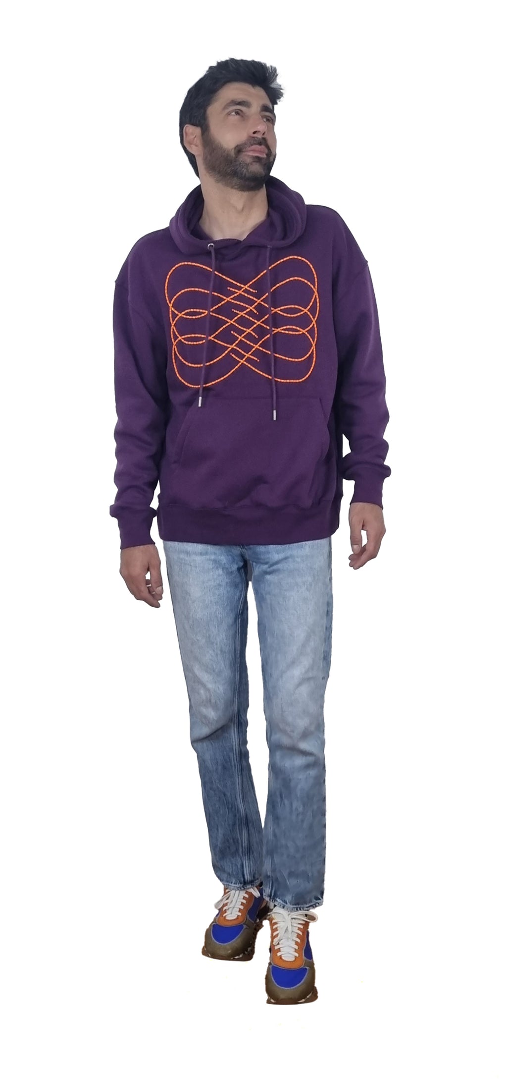Sweatshirt com capuz roxo
