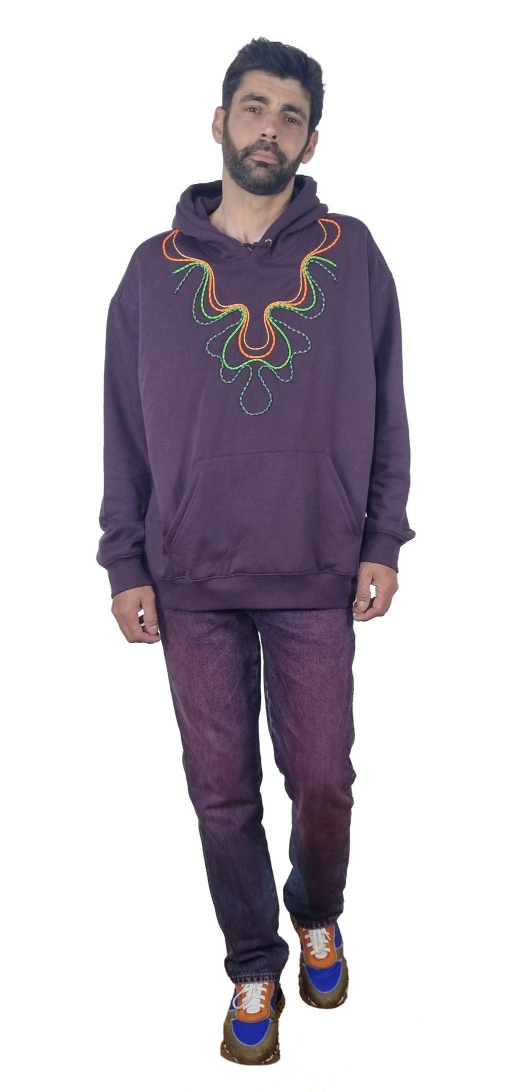 Sweatshirt com capuz roxo seco