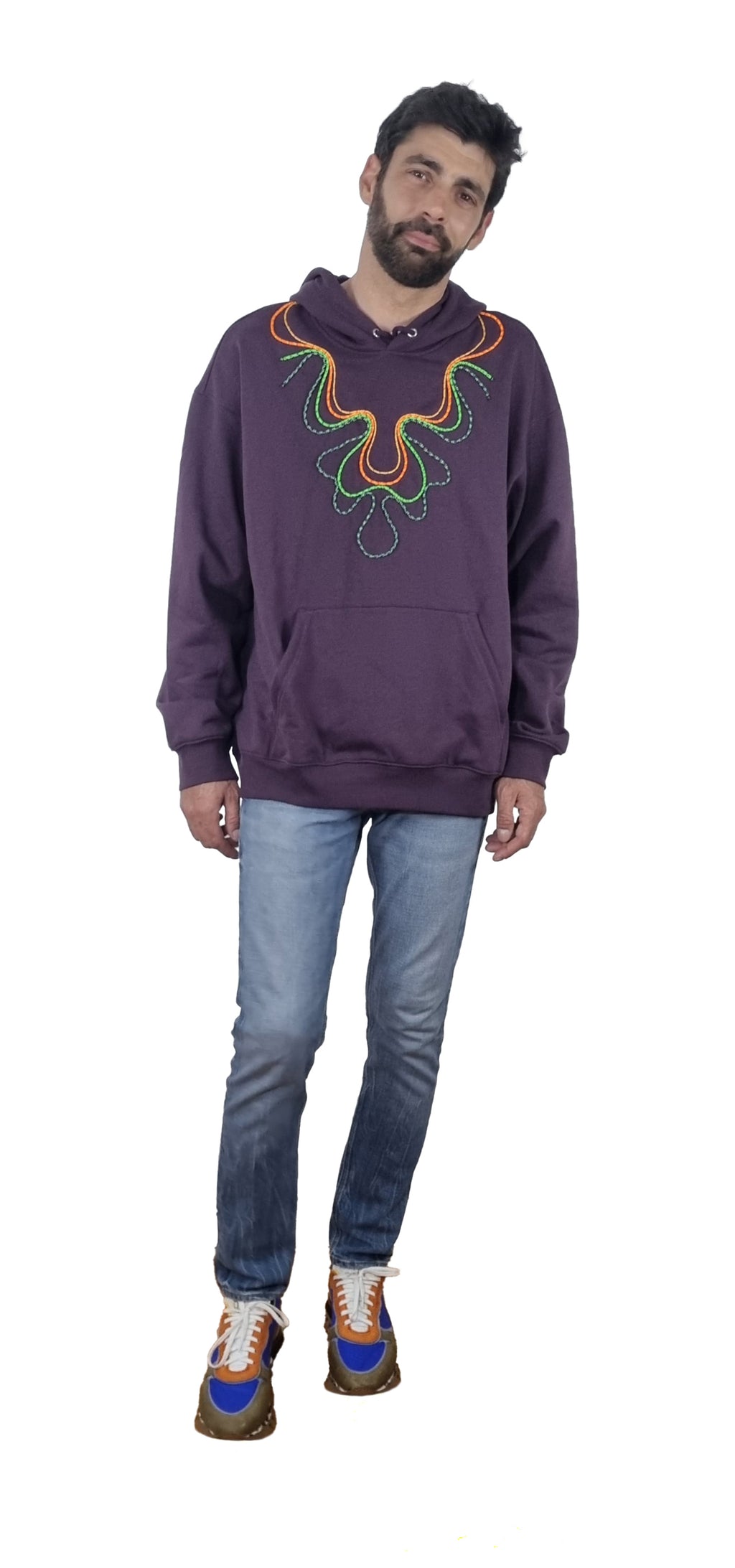 Sweatshirt com capuz roxo seco