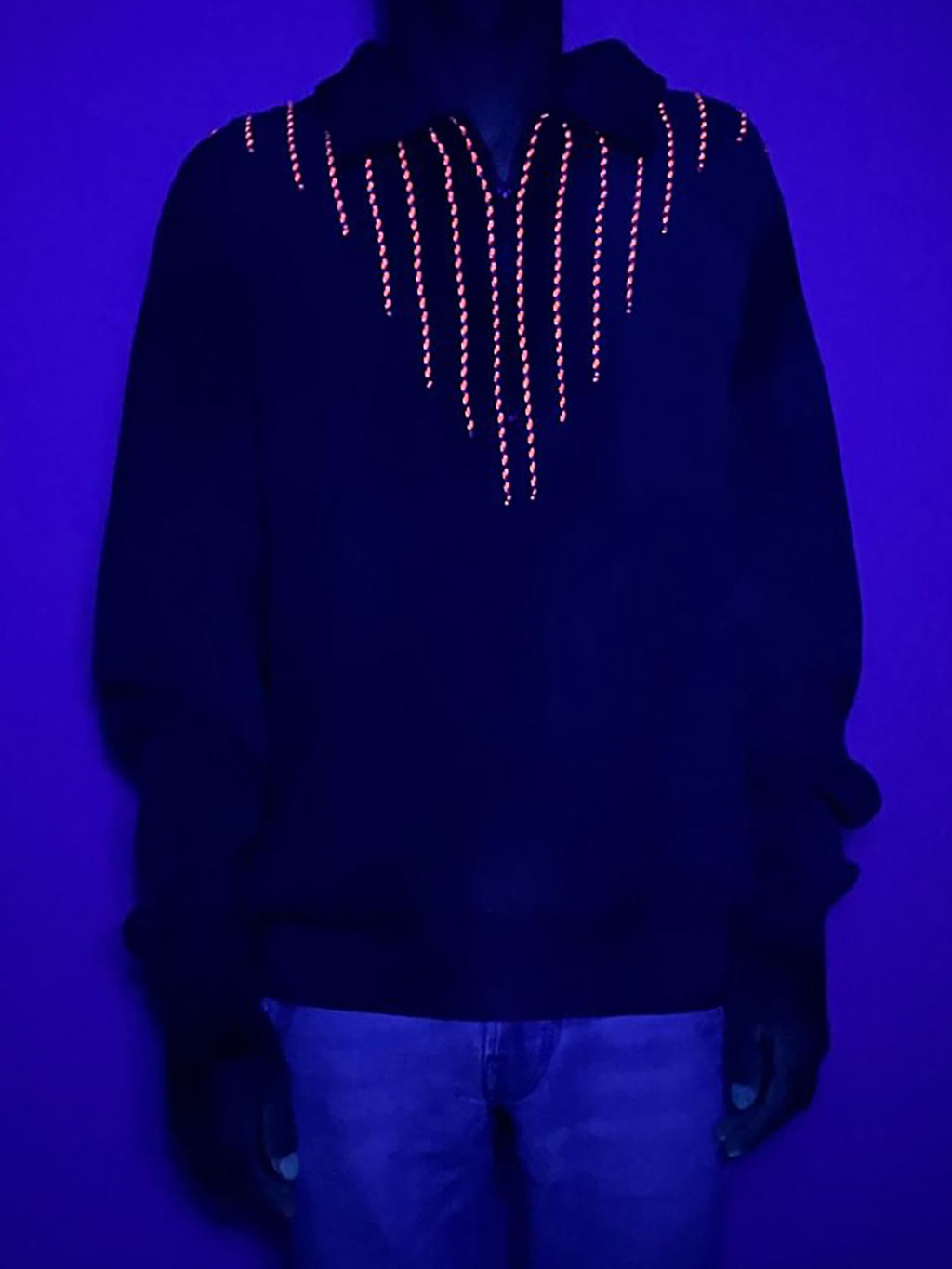 Sweatshirt com gola e fecho frontal, cinzento e roxo