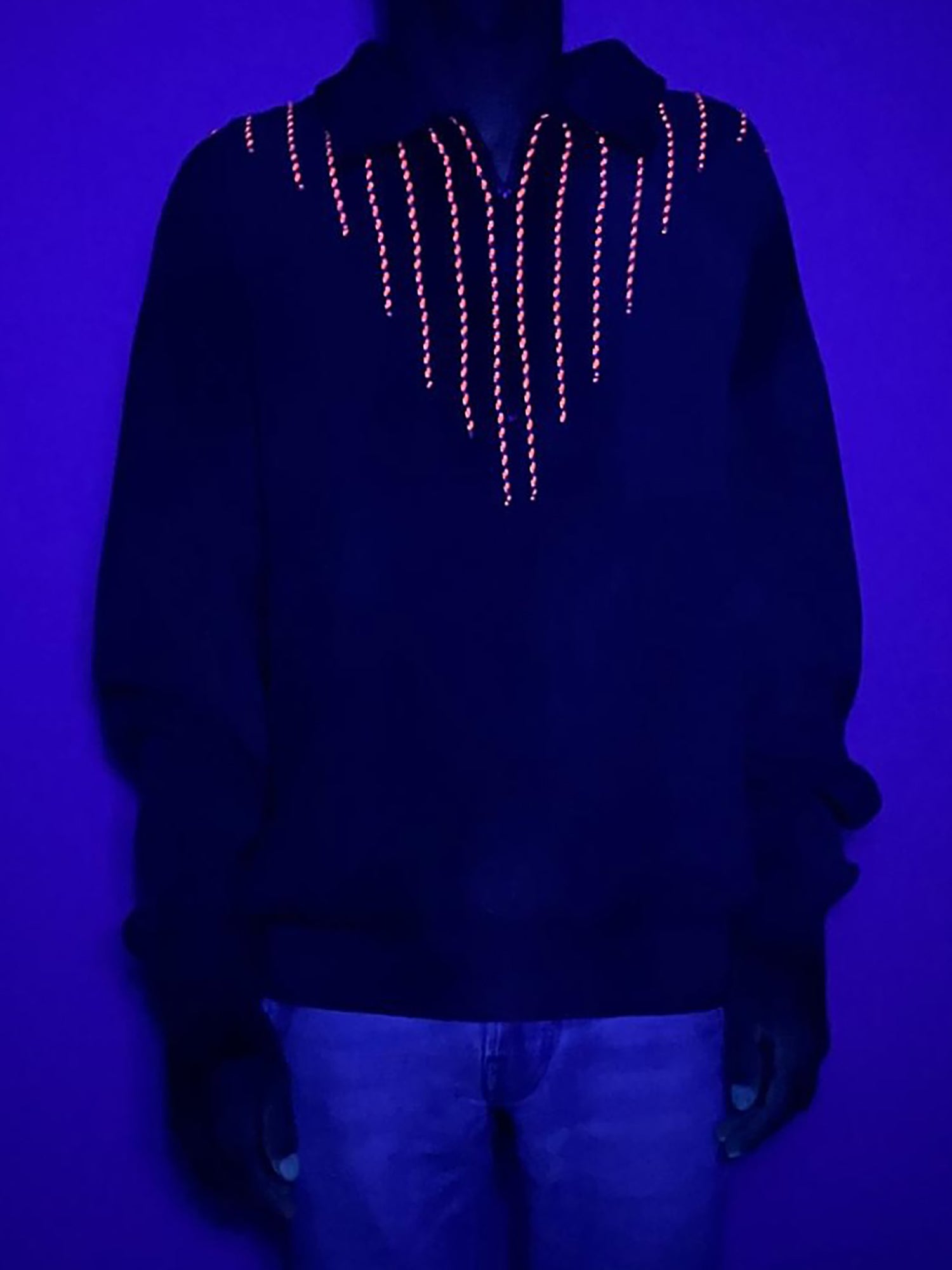 Sweatshirt com gola e fecho frontal, cinzento e roxo