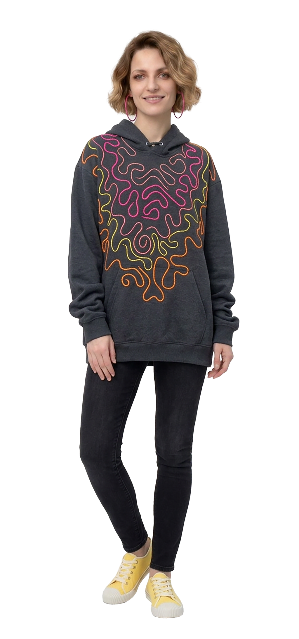 Dark gray heathered Hooded Sweatshirt